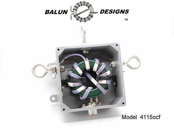 Balun Designs model 4115ocf balun rated at 3 kW